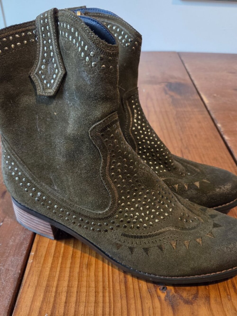Corkys Shoes Womens Size 11 Boutique Loni Green Leather Boots